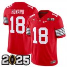 adult & youth Ohio State Buckeyes 18 Will Howard Jersey College Red 2025 CFP Final Patch Stitched