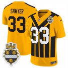adult & youth,toddler Steelers Uniform 33 Jack Sawyer Jersey Stitched Activewear 1933 Throwback Gold