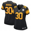 women's Pittsburgh Steelers Uniform 30 Jaylen Warren Jersey Stitched Activewear Black Color Rush
