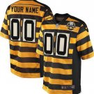 adult Steelers Uniform 00 Custom name number Jersey Stitched Yellow/Black Throwback 80th Patch Elite