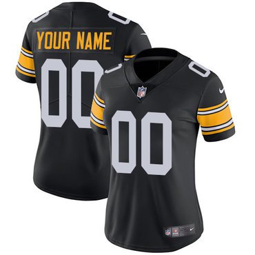 women's Pittsburgh Steelers Uniform 00 Custom name number Jersey Stitched Shirt Black Alternate