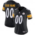 women's Pittsburgh Steelers Uniform 00 Custom name number Jersey Stitched Activewear Black Shirt