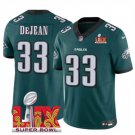 adult & youth,toddler Eagles 33 Cooper DeJean Jersey Stitched Green 2025 Super Bowl LIX Patch