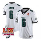 adult & youth,toddler Philadelphia 6 DeVonta Smith Jersey White 2025 Eagles Logo Super Bowl LIX