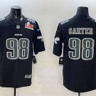 adult & youth Eagles 98 Jalen Carter Jersey Stitched Black 2025 Super Bowl LIX Patch Fashion Shirt
