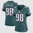 women's Philadelphia Eagles Uniform 98 Jalen Carter Jersey Stitched Activewear Green Shirt