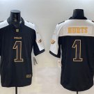 adult Philadelphia Eagles Uniform 1 Jalen Hurts Jersey Stitched Activewear Black Gold F.U.S.E. Shirt