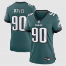 women's Philadelphia Eagles Uniform 90 Jordan Davis Jersey Stitched Activewear Green Shirt