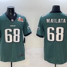adult & youth,toddler Eagles 68 Jordan Mailata Jersey Stitched Green 2025 Super Bowl LIX Patch Shirt
