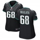 women's Philadelphia Eagles Uniform 68 Jordan Mailata Jersey Stitched Activewear Black Shirt