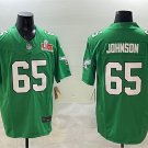 adult & youth,toddler Eagles 65 Lane Johnson Jersey Stitched Green 2025 Super Bowl LIX Patch Shirt