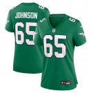 women's Philadelphia Eagles Uniform 65 Lane Johnson Jersey Stitched Shirt Green Alternate