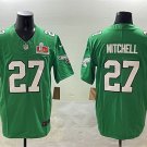 adult & youth,toddler Eagles 27 Quinyon Mitchell Jersey Stitched Green 2025 Super Bowl LIX Patch
