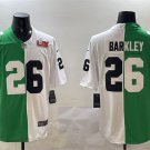 adult & youth Eagles / Nittany Lions 26 Saquon Barkley Jersey Green/White Split 2025 Super Bowl LIX