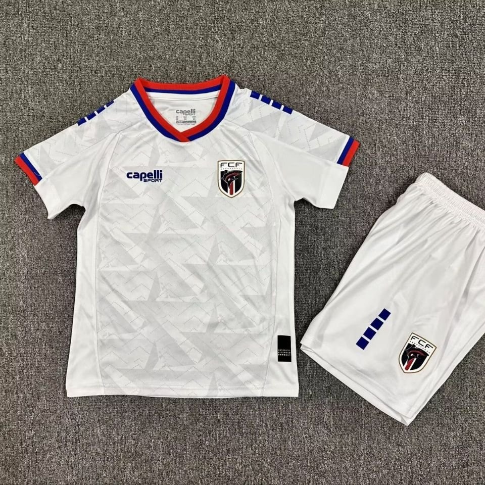 youth Cape Verde National Soccer Uniform suit Blank Jersey set 2026 kids Away Activewear White kit
