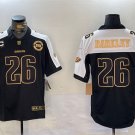 adult Eagles Uniform 26 Saquon Barkley Jersey Stitched Activewear 2024 Black Gold C Patch Shirt