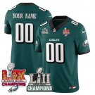 adult & youth,toddler Eagles 00 Custom name number Jersey LII-LIX Super Bowl Champions Green Shirt