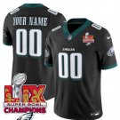 adult & youth,toddler Eagles 00 Custom name number Jersey Black 2025 Eagles Logo Super Bowl LIX