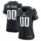 women's Philadelphia Eagles Uniform 00 Custom name number Jersey Stitched Activewear Black Shirt