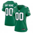 women's Philadelphia Eagles Uniform 00 Custom name number Jersey Stitched Shirt Green Alternate
