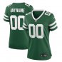 Women's New York Jets Uniform 00 Custom name number Jersey Stitched Activewear Green Shirt