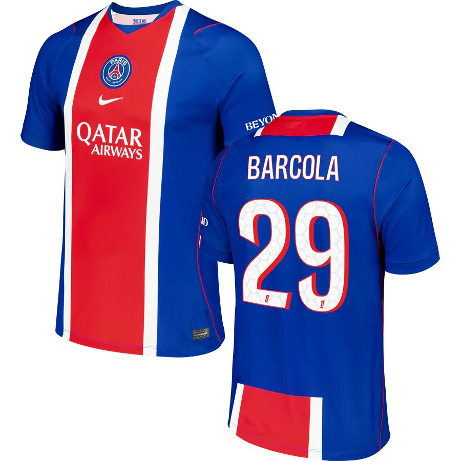 adult & kids Paris Saint-Germain Soccer Uniform 29 Bradley Barcola Jersey 2627 Home Activewear Blue
