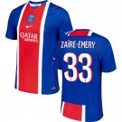 adult & kids Paris Saint-Germain Soccer Uniform 33 Warren Zaïre-Emery Jersey 2627 Home Shirt Blue