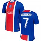 adult & kids Paris Saint-Germain Soccer Uniform 7 Khvicha Kvaratskhelia Jersey 2627 Home Shirt Blue