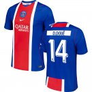 adult & kids Paris Saint-Germain Soccer Uniform 14 Désiré Doué Jersey 2627 Home Activewear Blue