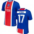 adult & kids Paris Saint-Germain Soccer Uniform 17 Vitinha Ferreira Jersey 2627 Home Activewear Blue