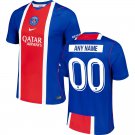 adult & kids Paris Saint-Germain Soccer Uniform 00 Custom name number Jersey 2627 Home Shirt Blue