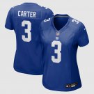 women's New York Giants Uniform 3 Abdul Carter Jersey Stitched Activewear Blue Shirt