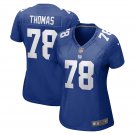 women's New York Giants Uniform 78 Andrew Thomas Jersey Stitched Activewear Blue Shirt