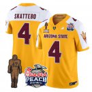 adult & youth Arizona Sun Devils 4 Cam Skattebo Jersey College Gold-White Pat Tillman & Peach Bowl
