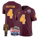adult & youth Arizona Sun Devils 4 Cam Skattebo Jersey College Maroon Pat Tillman & Peach Bowl Patch