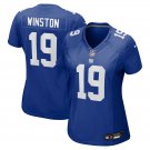 women's New York Giants Uniform 19 Jameis Winston Jersey Stitched Activewear Blue Shirt