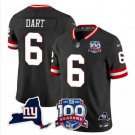 adult & youth NY Giants Uniform 6 Jaxson Dart Jersey Stitched Black 100th Season & State Patch Shirt