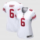 women's New York Giants Uniform 6 Jaxson Dart Jersey Stitched Activewear White Shirt