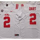 adult & youth Ole Miss Rebels Uniform 2 Jaxson Dart Jersey College White Stitched Shirt