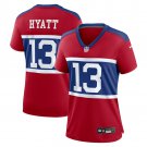 women's New York Giants Uniform 13 Jalin Hyatt Jersey Stitched Activewear Red Shirt