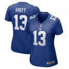 women's New York Giants Uniform 13 Jalin Hyatt Jersey Stitched Activewear Blue Shirt