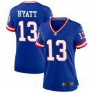 women's New York Giants Uniform 13 Jalin Hyatt Jersey Stitched Activewear Royal Shirt