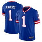 adult & youth,toddler New York Giants Uniform 1 Malik Nabers Jersey Stitched Activewear Royal Shirt