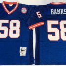 adult NY Giants Uniform 58 Carl Banks Jersey Stitched Activewear Blue M&N Throwback Mesh Shirt