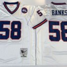 adult NY Giants Uniform 58 Carl Banks Jersey Stitched Activewear White M&N Throwback Mesh Shirt