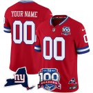adult & youth NY Giants 00 Custom name number Jersey Stitched Red 100th Season and State Patch
