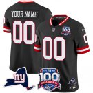 adult & youth,toddler NY Giants 00 Custom name number Jersey Black 100th Season and State Patch