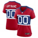 women's New York Giants Uniform 00 Custom name number Jersey Stitched Activewear Red Shirt