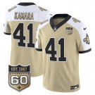 adult & youth Saints Uniform 41 Alvin Kamara Jersey Stitched Gold-White 60th Anniversary Patch