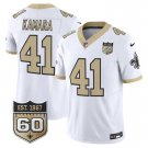 adult & youth Saints Uniform 41 Alvin Kamara Jersey Stitched Shirt White 60th Anniversary Patch